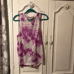 Graphic fierce tank top XL pink/ white